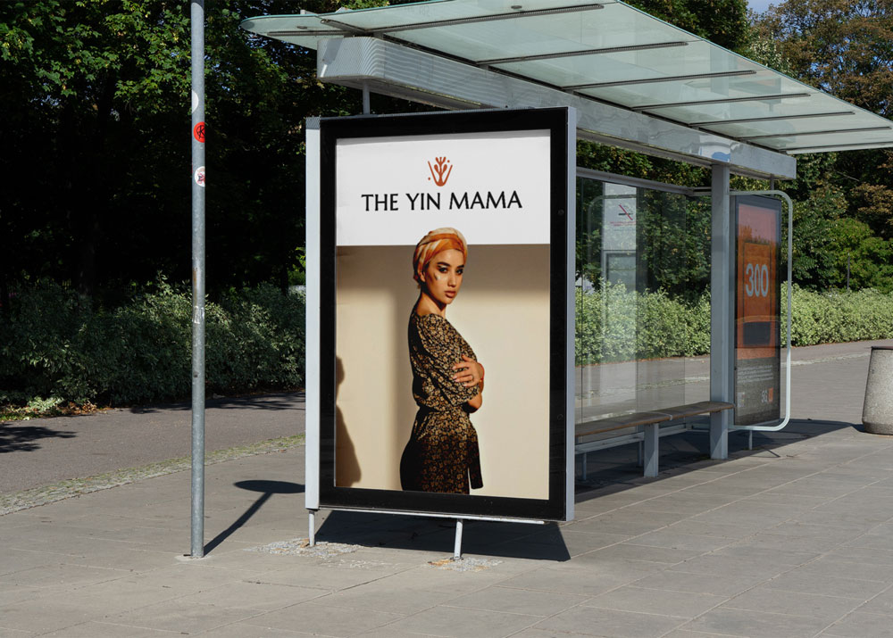 The Yin Mama poster displayed at a bus stop